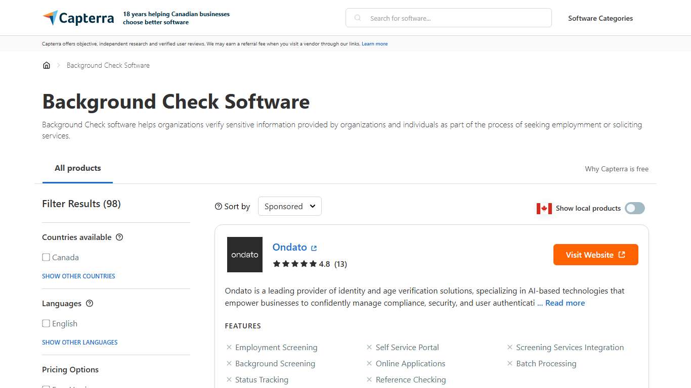 Background Check Software - Prices & Reviews - Capterra Canada 2026